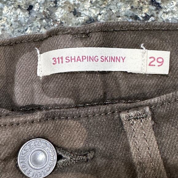 Levis 311 Shaping Skinny Jeans Womens Size 29 Green Camo Cotton Blend Streetwear - Picture 5 of 6